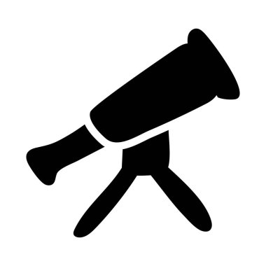 Teleskop simgesi, düz tasarımda optik bir araç