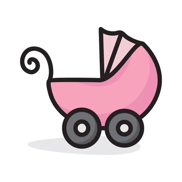 Diseño Icono Plano Portabebés Llamado Cochecito Vector Buggy Bebé — Vector de stock