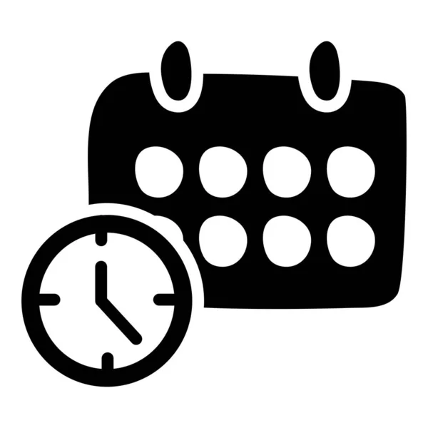 Trendy Utforming Tidsplan Ikon Klokke Med Kalender – stockvektor