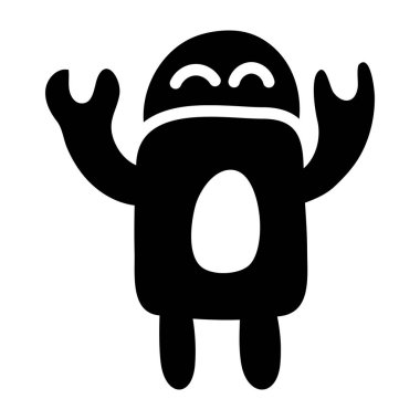 Oyuncak robot simgesi düz dizayn, oyuncak aksesuar vektörü 