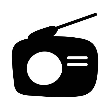 Antenli klasik radyo alıcısı, düz vektör 