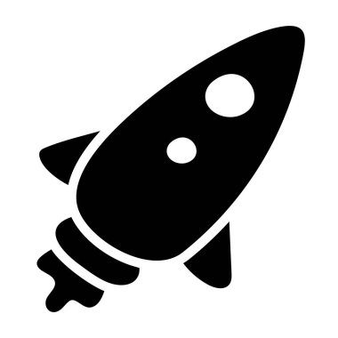 Füze, roket fırlatma simgesi karalama tasarımında.