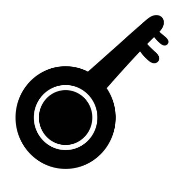 Koparılan sicim enstrümanı, banjo vektör tasarımının düz simgesi 