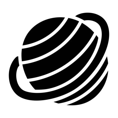 Uranüs simgesinin Doodle düz tasarımı