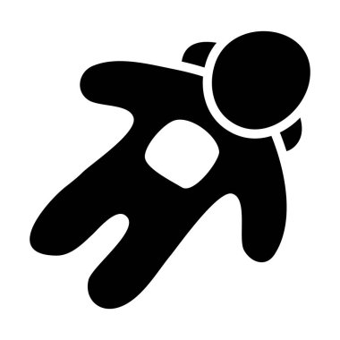 Uzay kaşifinin modaya uygun karalama düz biçim simgesi