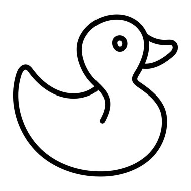 Çocuklar lastik oyuncaklar, ördek vektör tasarımının düz simgesi. 