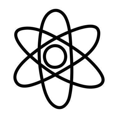 Maddenin en küçük bileşen birimi, atom simgesinin karalama tasarımı