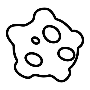 Güneş 'in yörüngesinde dönen küçük kayalık bir cisim, göktaşı simgesinin düz şekli.