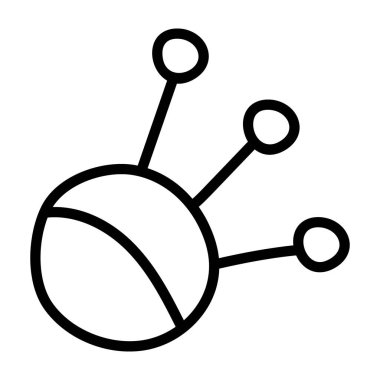 İğneli iplik makarasının düz vektör tasarımı, örgü simgesi