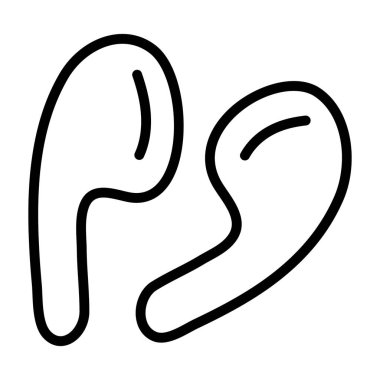 Bir kulak tıkacı ses dinleme aygıtı, elsiz simgesi