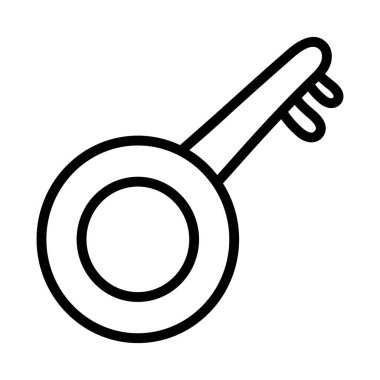 Koparılan sicim enstrümanı, banjo vektör tasarımının düz simgesi 