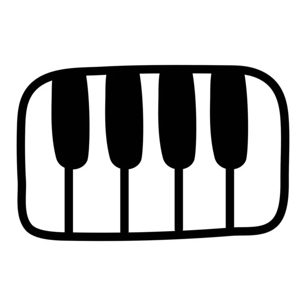 Musikalisk Tangentbordsikon Platt Design Piano — Stock vektor