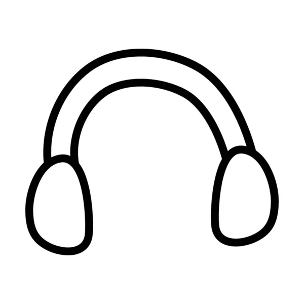 Ένα Ζευγάρι Ακουστικά Τοποθετούνται Πάνω Από Κεφάλι Ακουστικά Εικονίδιο — Διανυσματικό Αρχείο