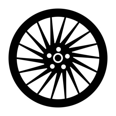 Bu katı vektörde araba için lüks bir tekerlek kenarı gösterilir