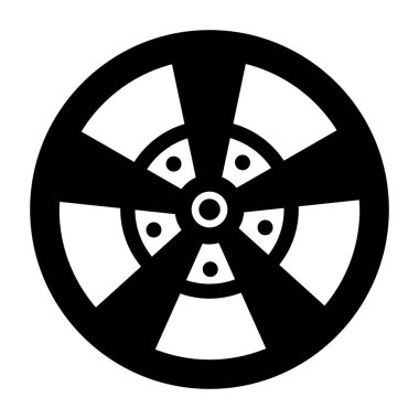 Otomatik kenar ve araba aksesuarlarını gösteren Glyph biçimi simgesi 