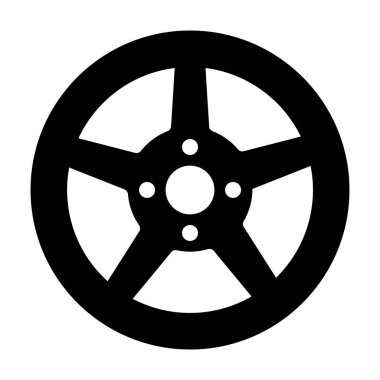 Katı vektör, düzenlenebilir vektör içinde bir arabanın dairesel alaşımlı tekerleği