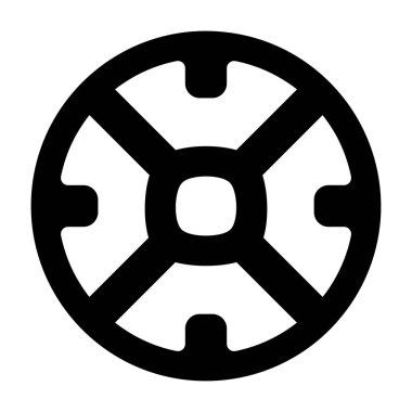 Moda vektöründe tekerleğin katı simge tasarımı 