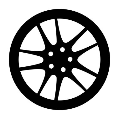 Katı vektör, düzenlenebilir vektör içinde bir arabanın dairesel alaşımlı tekerleği