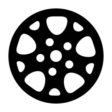 Katı tasarım, jant veya araba aksesuarında araba lastiği simgesi