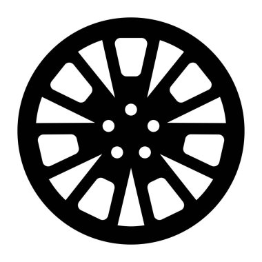 Katı vektör, düzenlenebilir vektör içinde bir arabanın dairesel alaşımlı tekerleği