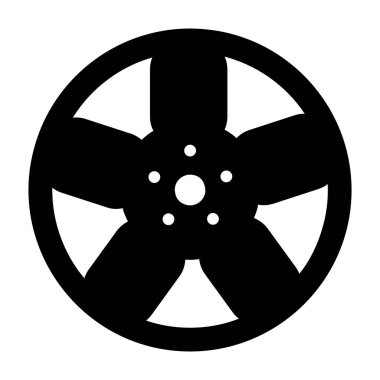 Kabartma vektöründe alaşım kenarının simgesi, araba tekerleği 