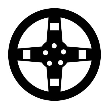 Bu katı vektörde araba için lüks bir tekerlek kenarı gösterilir