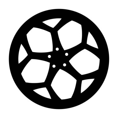 Bu katı vektörde araba için lüks bir tekerlek kenarı gösterilir
