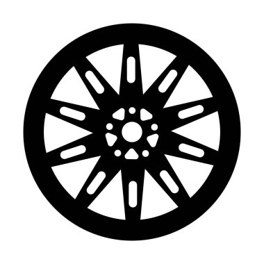 Araba lastiğinin tasarım, jant veya aksesuar alanındaki katı simgesi