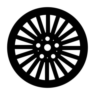 Bu katı vektörde araba için lüks bir tekerlek kenarı gösterilir