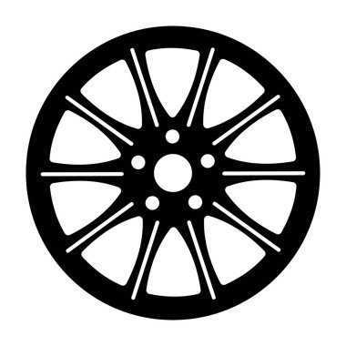 Tekerlekli bir araba parçası, sert bir simge içinde araba kenarı.