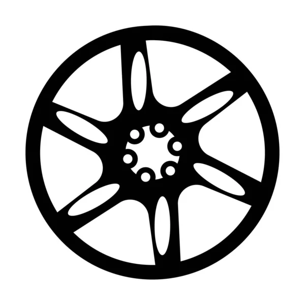 Ein Kreisförmiges Leichtmetallrad Eines Autos Vollvektor Editierbarer Vektor — Stockvektor