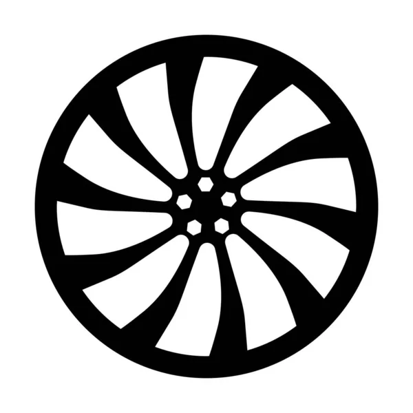 Icona Glyph Alla Moda Della Ruota Dell Auto — Vettoriale Stock