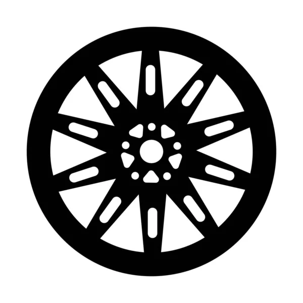 Твердая Икона Автомобильной Шины Дизайне Ободке Автомобильном Аксессуаре — стоковый вектор