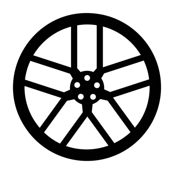 Leichtmetallfelge Auch Als Stahlfelge Bekannt Solides Ikonendesign — Stockvektor