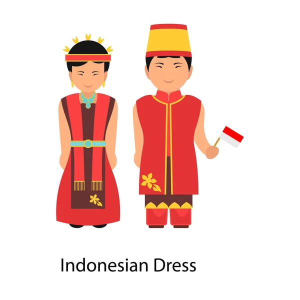Cette Robe Nationale Indonesiaon Est Portée Par Couple Pour Enoto — Image vectorielle