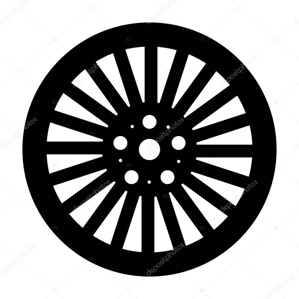 A luxurious wheel rim for car is presented in this solid vector