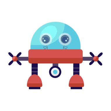 Robot yüz vektörü, droidin düz simgesi 