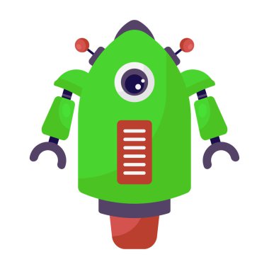 Robot yüz vektörü, robot robotun düz simgesi 