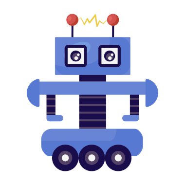 Elektronik robot taşıyıcı, düz biçimli vektör 