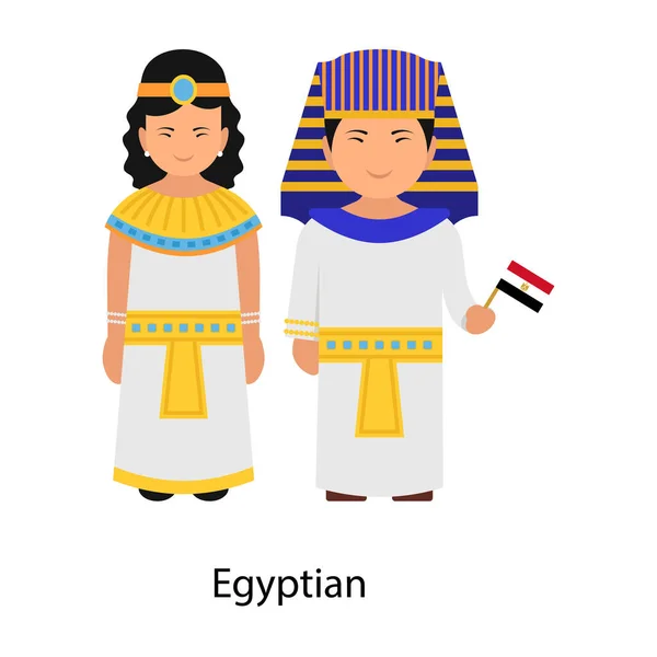 Αιγυπτιακό Ζευγάρι Διάνυσμα Μοντέρνο Επίπεδο Στυλ — Διανυσματικό Αρχείο