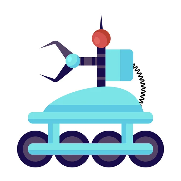 Икона Кранового Робота Электронного Промышленного Робота Плоском Стиле — стоковый вектор