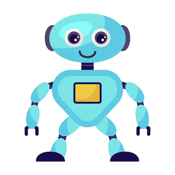 Baby Robot Projekt Ikony Dziecko Robot Płaskim Stylu — Wektor stockowy