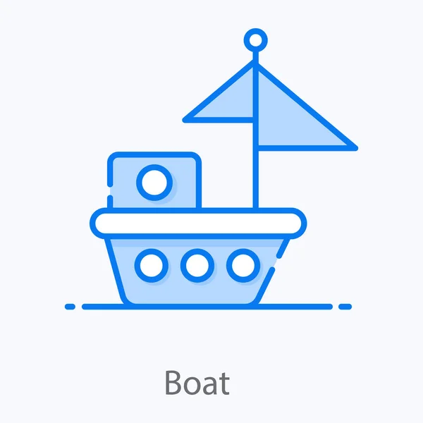 Wasserfahrzeug Ikone Flachen Design Spielzeugboot Vektor — Stockvektor
