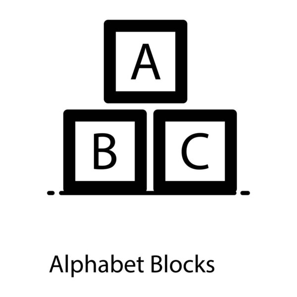 Alphabet blocks, kindergarten education vector in flat design.