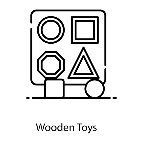 Trendy Platte Vector Ontwerp Van Houten Speelgoed Icoon — Stockvector