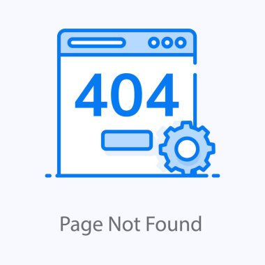 Sayfa bulunamadı, düzenlenebilir biçimdeki ağ uyarısının düz vektörü 