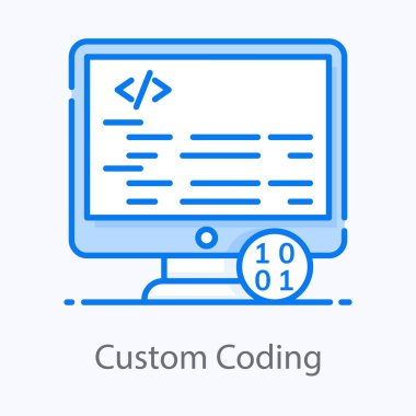 Html kodlamanın özel kodlama simgesinin düzenlenebilir modern biçim vektörü, kavramsal düz simgesi 