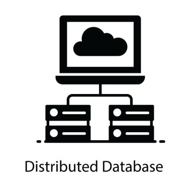 Dağıtılmış veritabanının düzenlenebilir simge tasarımı, düz simge 