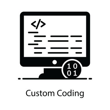 Özel kodlama simgesinin Mobil Düzenlenebilir modern biçim vektörü, html kodlamanın kavramsal düz simgesi 
