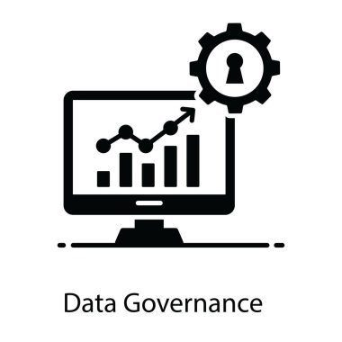 MobileData yönetimi, modern düz tarzda veri yönetiminin simgesi 